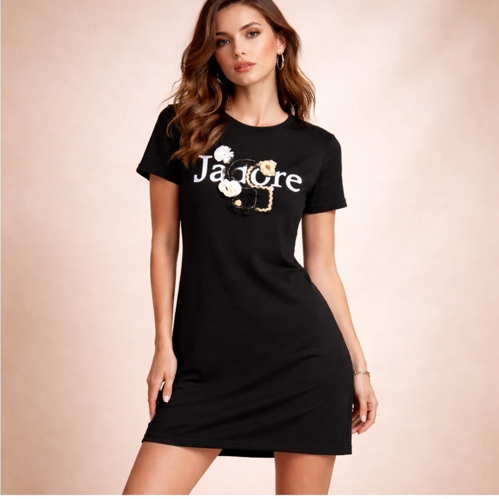 Jane & John by Tibi Black Embellished “J’adore” Dress – Size Small